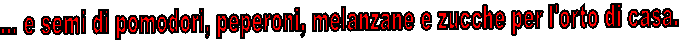 ... e semi di pomodori, peperoni, melanzane e zucche per l'orto di casa.